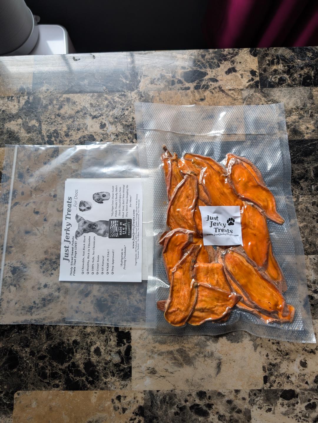 Natural Sweet Potato Jerky Dog Treats Made In USA