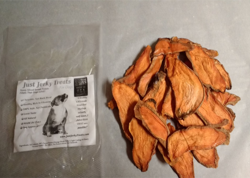 Natural Sweet Potato Jerky Dog Treats Made In USA